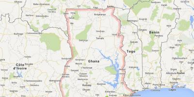 Detaljeret kort over accra i ghana