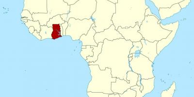 Kort over afrika, der viser, ghana